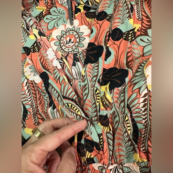 NEW Anthropologie Somerset Maxi Dress Sz XS Boho Floral Tiered Pockets Pink/Rose - Picture 9 of 10